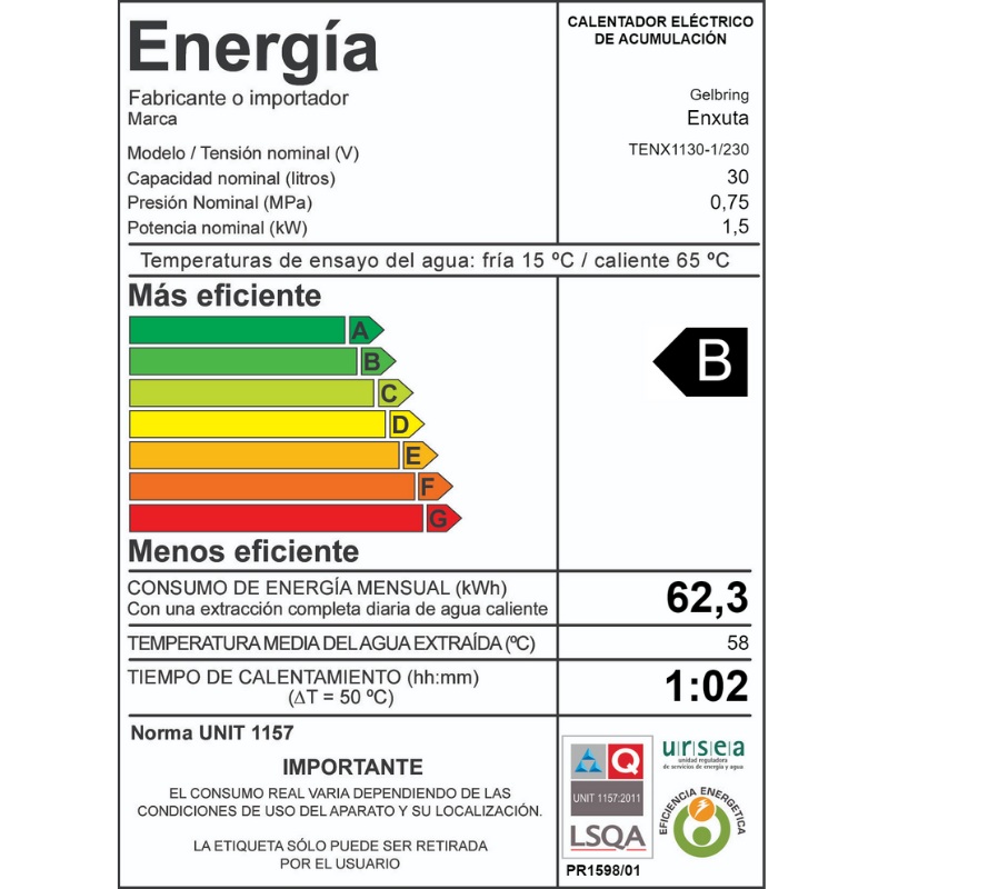 CALEFON 30 Lt. ENXUTA TENX1130-1