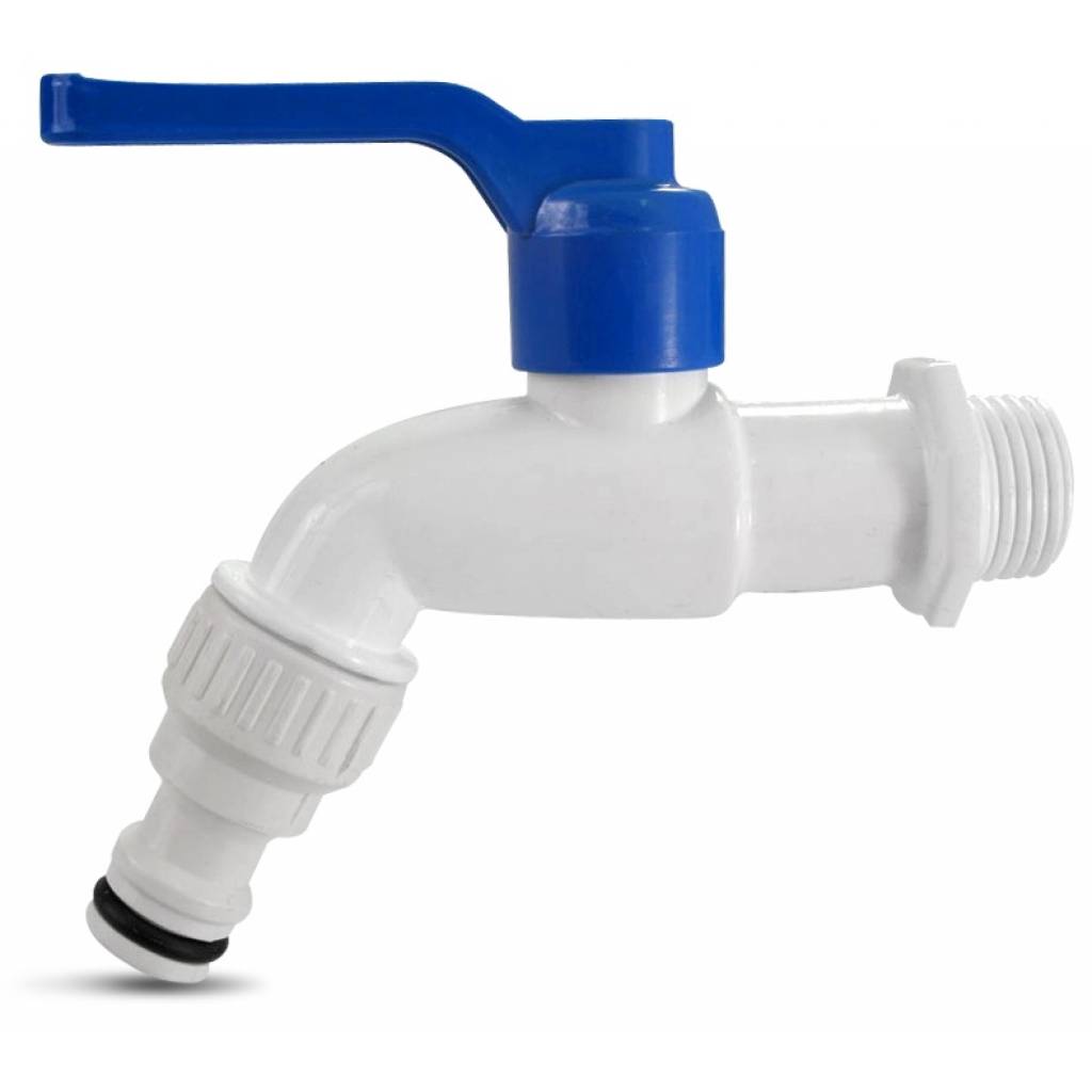 CANILLA PLAST.C/ACOPLE RAPIDO VOLANTE AZUL 1/2"